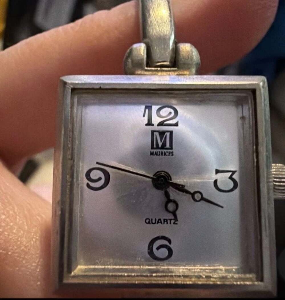 Maurices Women’s Silver Tone Square Face Bangle Cuff Quartz Watch